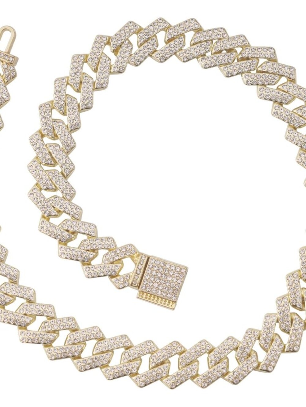 Cuban Link Chain For Men, Stainless Steel Cuban Necklace, Gold/Silver Chain, Ice